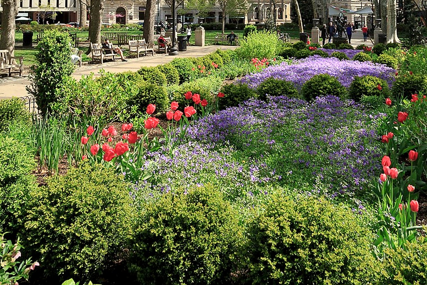Spring planting in Rittenhouse Square, Philadelphia